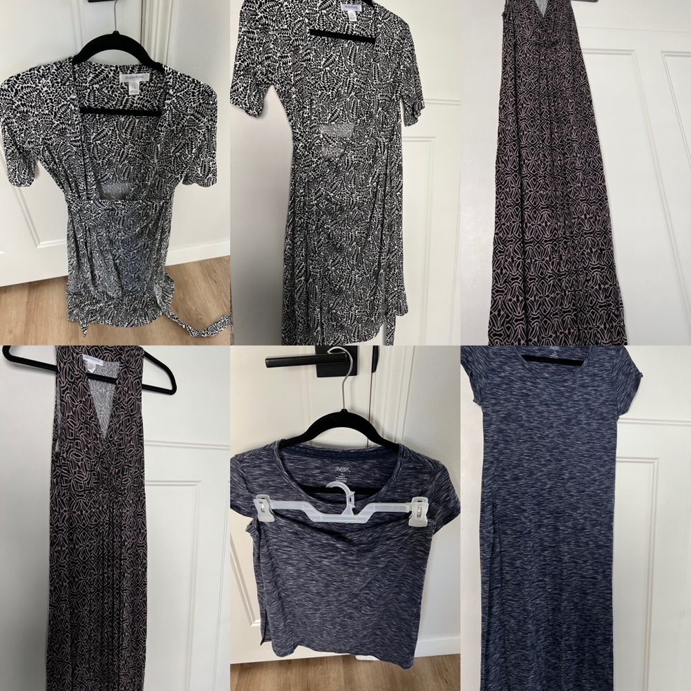 3 MATERNITY dresses. One sundress and 2 Maxi dresses. Size M. Lightly used